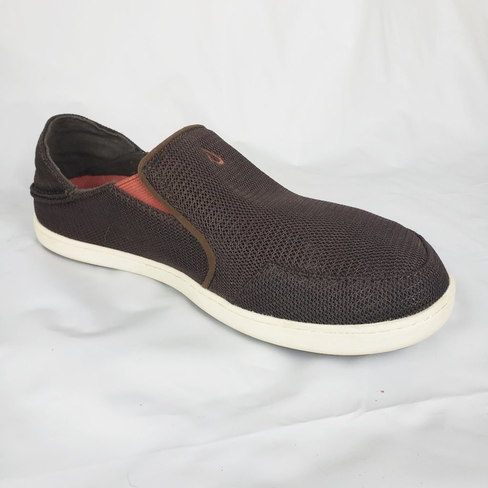 OLUKAI Brown Nohea Mesh Causal Slip Ons - 8.5M
